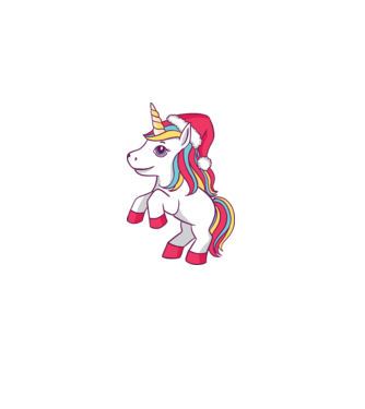 Unicorn de Crăciun model roz deschis pe tricou