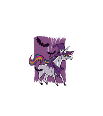 Unicorn vrăjitoare model alb pe tricou
