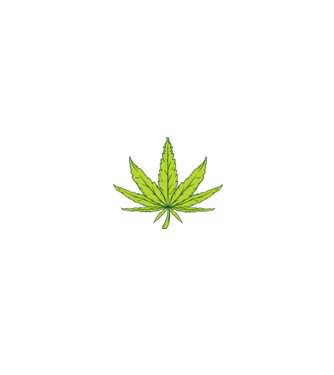 Frunză de marijuana model negru pe tricou