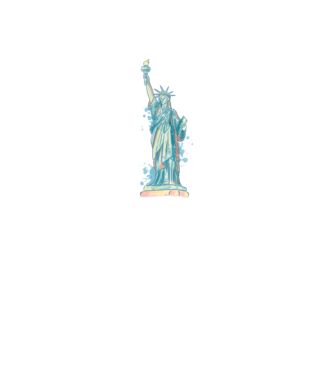 Statuia Libertății model alb pe tricou