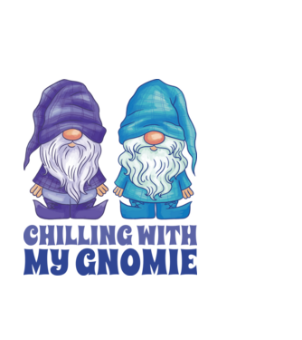 Chilling with my Gnomie model albastru deschis pe tricou