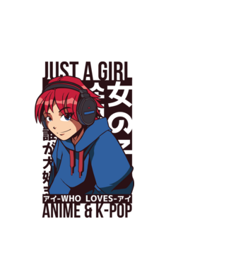 Doar o fată căreia îi place Anime și K-Pop model alb pe tricou