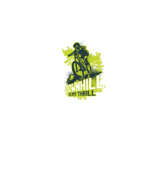 Downhill Is My Thrill tricou bicicletă model negru pe tricou
