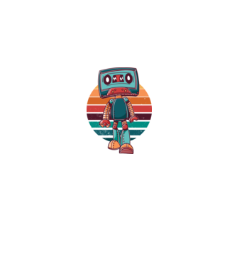 Robot Casetă retro model gri pe tricou