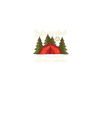 Camping Introvertit model negru pe tricou