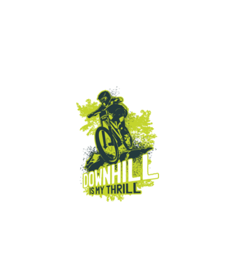 Downhill Is My Thrill tricou bicicletă model negru pe tricou