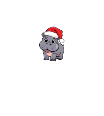 Crăciun Hippo model alb pe tricou