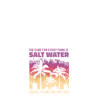 Retro Sunset - Apa sărată este leac pentru orice model negru pe tricou