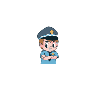 Polițist Copil model albastru regal pe tricou