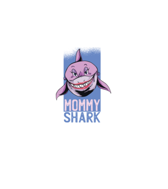 Mommy Shark tricou pentru mama model negru pe tricou