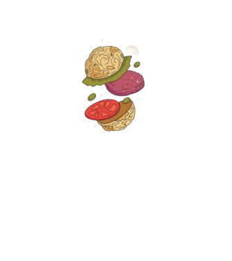 Burger lună model negru pe tricou