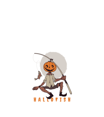 Hallofish - Pescar Halloween model negru pe tricou