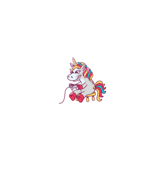 Gamer Unicorn model alb/roșu pe tricou