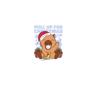 Pull up for christmas Capybara model alb pe tricou
