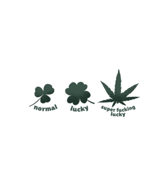 Super F*cking Lucky Cannabis model alb/roșu pe tricou