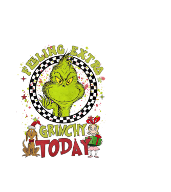 Feeling extra Grinchy today - Grinch model alb pe tricou