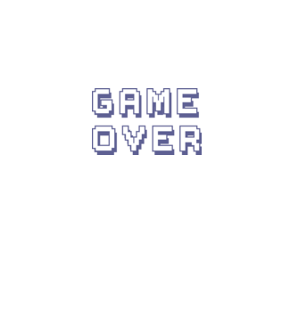 Game Over model alb pe tricou