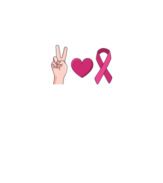 Peace Love lupta împotriva cancerului de sân model alb pe tricou