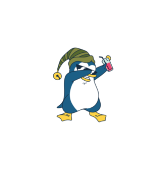 Pinguin DAB model negru pe tricou