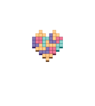 Inimă Tetris model roz deschis pe tricou