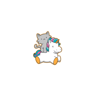 Unicorn Cu pisică model albastru închis pe tricou