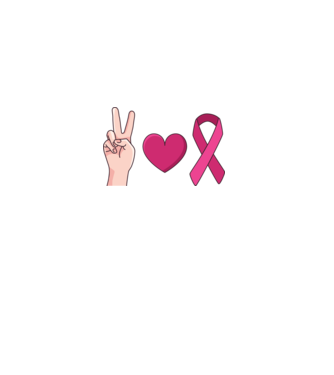 Peace Love lupta împotriva cancerului de sân model alb pe tricou