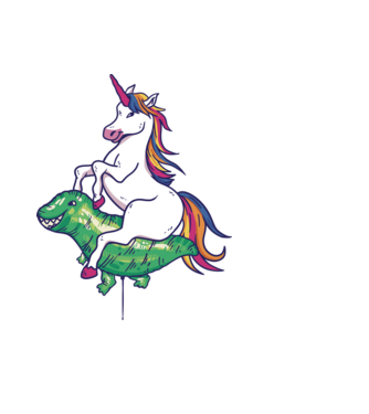 Balon cu Unicorn model albastru deschis pe tricou