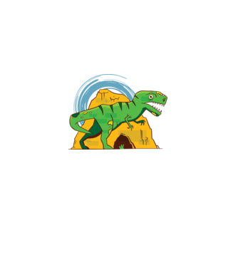 Dinozaur T-rex model negru pe tricou