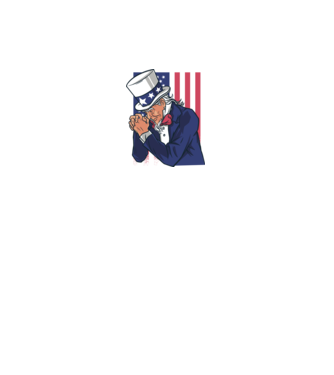 Uncle Sam se roagă model alb pe tricou