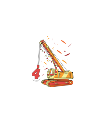 Prindere 4th Birthday model alb pe tricou