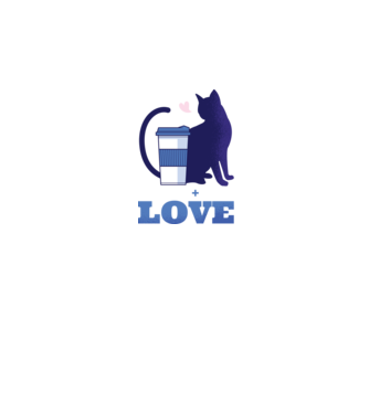 Cafea + Pisici = dragoste model negru pe tricou