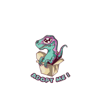 Raptor drăguț model turcoaz pe tricou