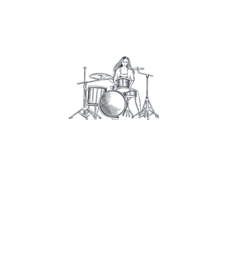 Fată Bateristă model alb pe tricou