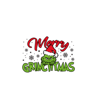 Merry Grinchymas - Grinch model alb pe tricou