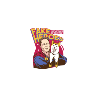 Fake Hero Elon Musk model negru pe tricou