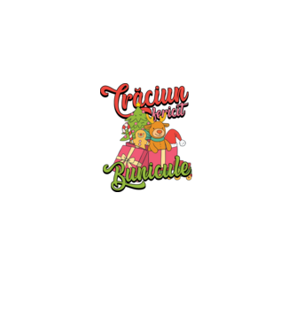 CRĂCIUN FERICIT BUNICULE model negru pe tricou