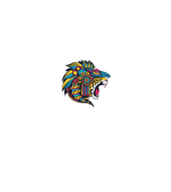 Aztec Jaguar model alb/roșu pe tricou