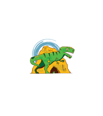 Dinozaur T-rex model negru pe tricou