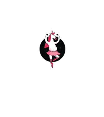 Unicorn Balet model gri pe tricou