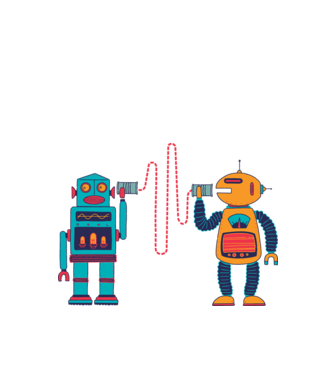 Walkie Talkie Robot model alb pe tricou