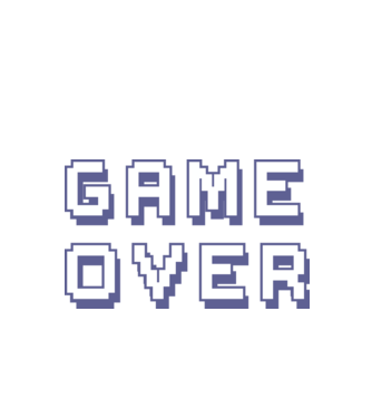 Game Over model alb pe tricou