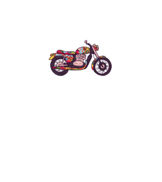 Motociclist Hippi model negru pe tricou