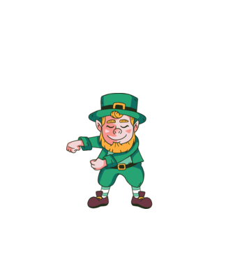 Leprechaun Floss - St. Patrick DAB dans model negru pe tricou