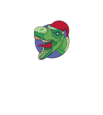 T-rex Santa model alb pe tricou