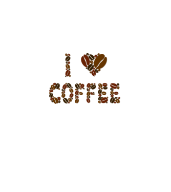 I Love Coffee model alb pe tricou