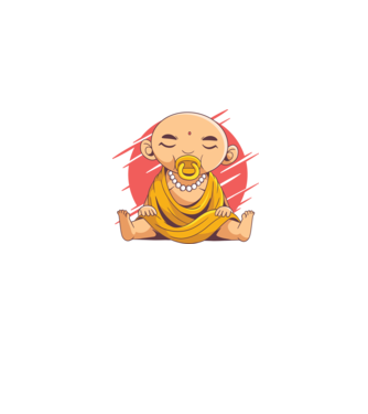 Baby Buddha cu suzetă tricou amuzant model albastru jeanși pe tricou