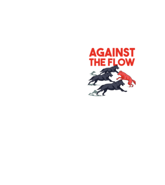 Against the flow - Împotriva curentului model galben neon pe tricou