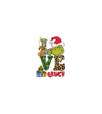 Love Grinch model negru pe tricou