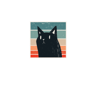 Pisică retro model negru pe tricou