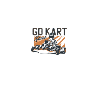 Concurent Go-kart model alb pe tricou